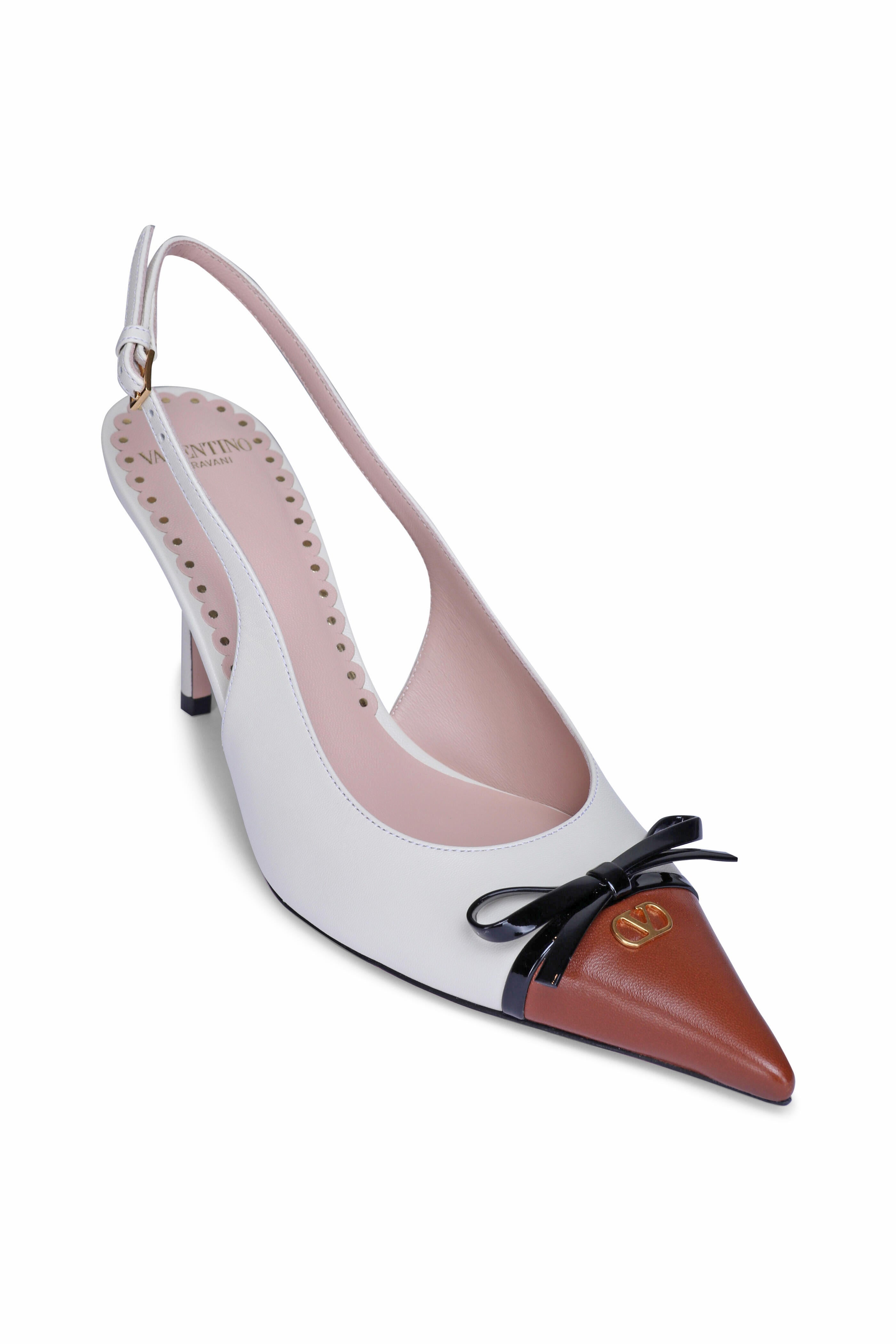 BEPOINTED SLINGBACK PUMP IN NATURAL & TABACO