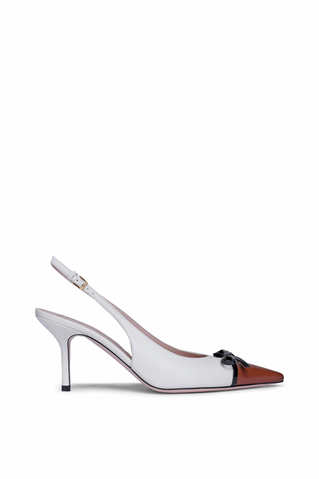 BEPOINTED SLINGBACK PUMP IN NATURAL & TABACO