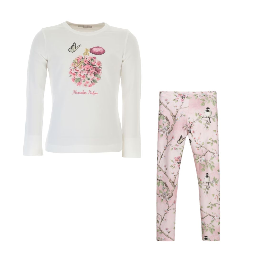 T-SHIRT BLANCA CON FLORES M/L GIRL