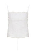 ELISE Embroidered Cotton Bustier With Tie Details On The Back