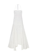 ELISE Embroidered Cotton Maxi Dress With Open Back