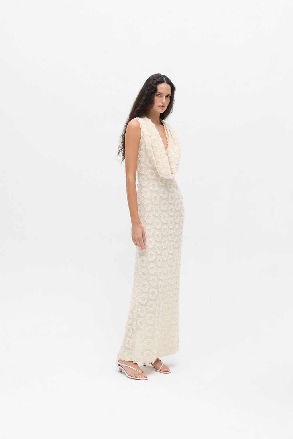LUMA Aplique Embroidered  Sleeveless Maxi Dress