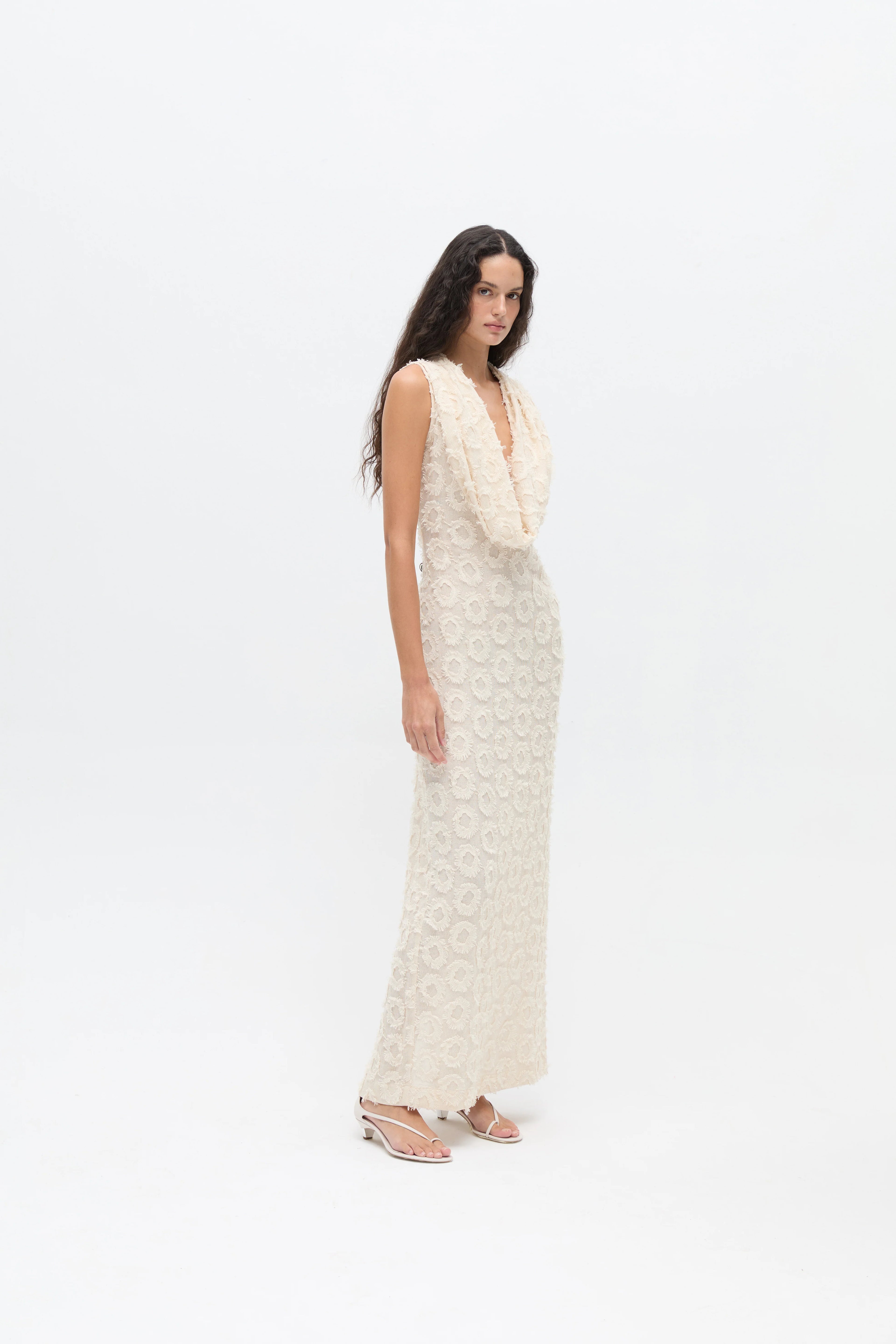 LUMA Aplique Embroidered  Sleeveless Maxi Dress