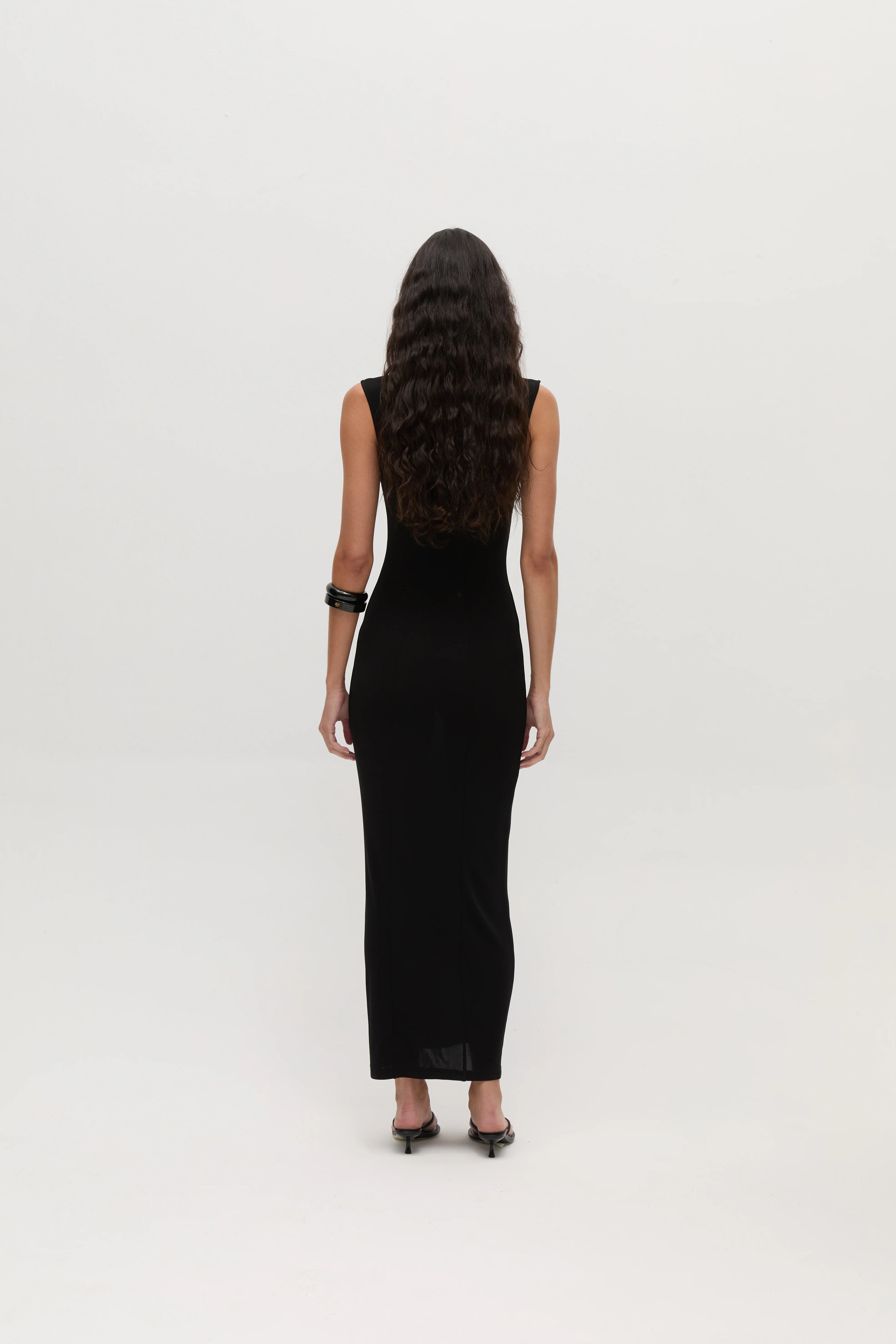 MELI Short Sleeved Midi Dress With Cut Details On The Front