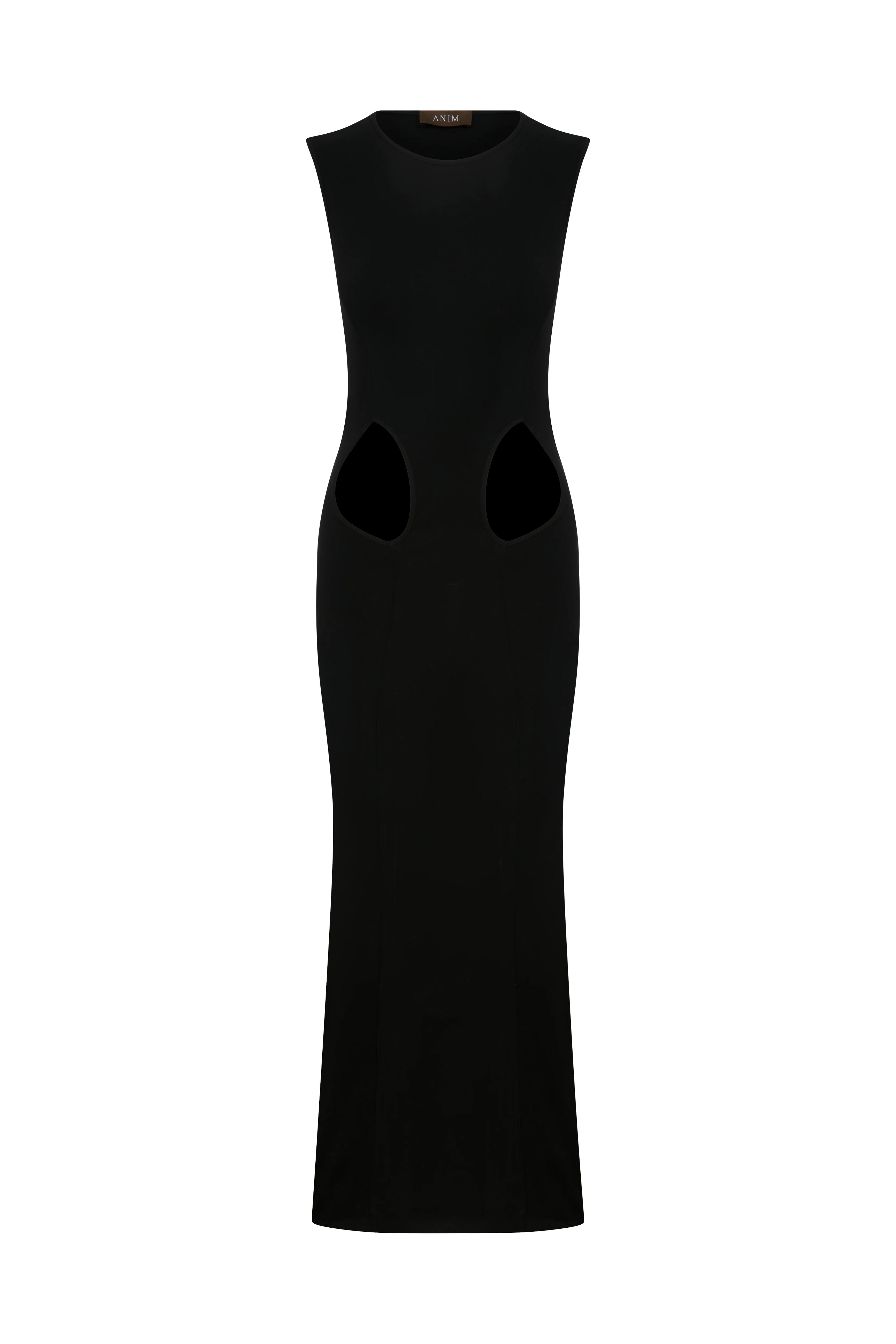 MELI Short Sleeved Midi Dress With Cut Details On The Front