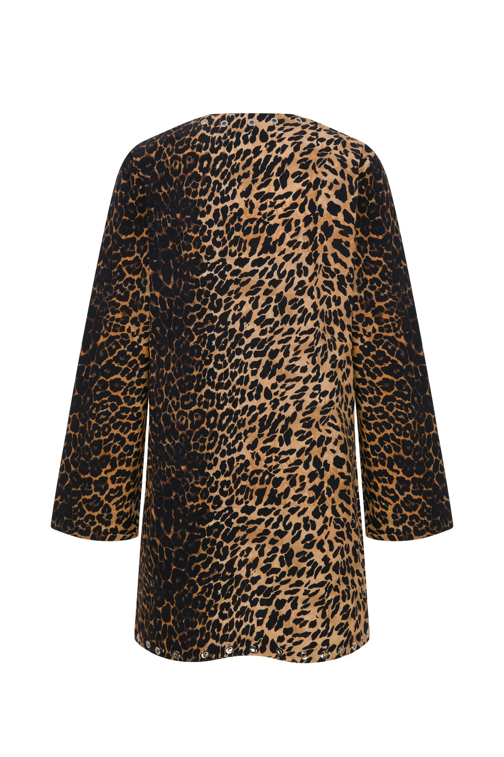 NYRA Printed Cotton Mini Dress With Lace Tie Details