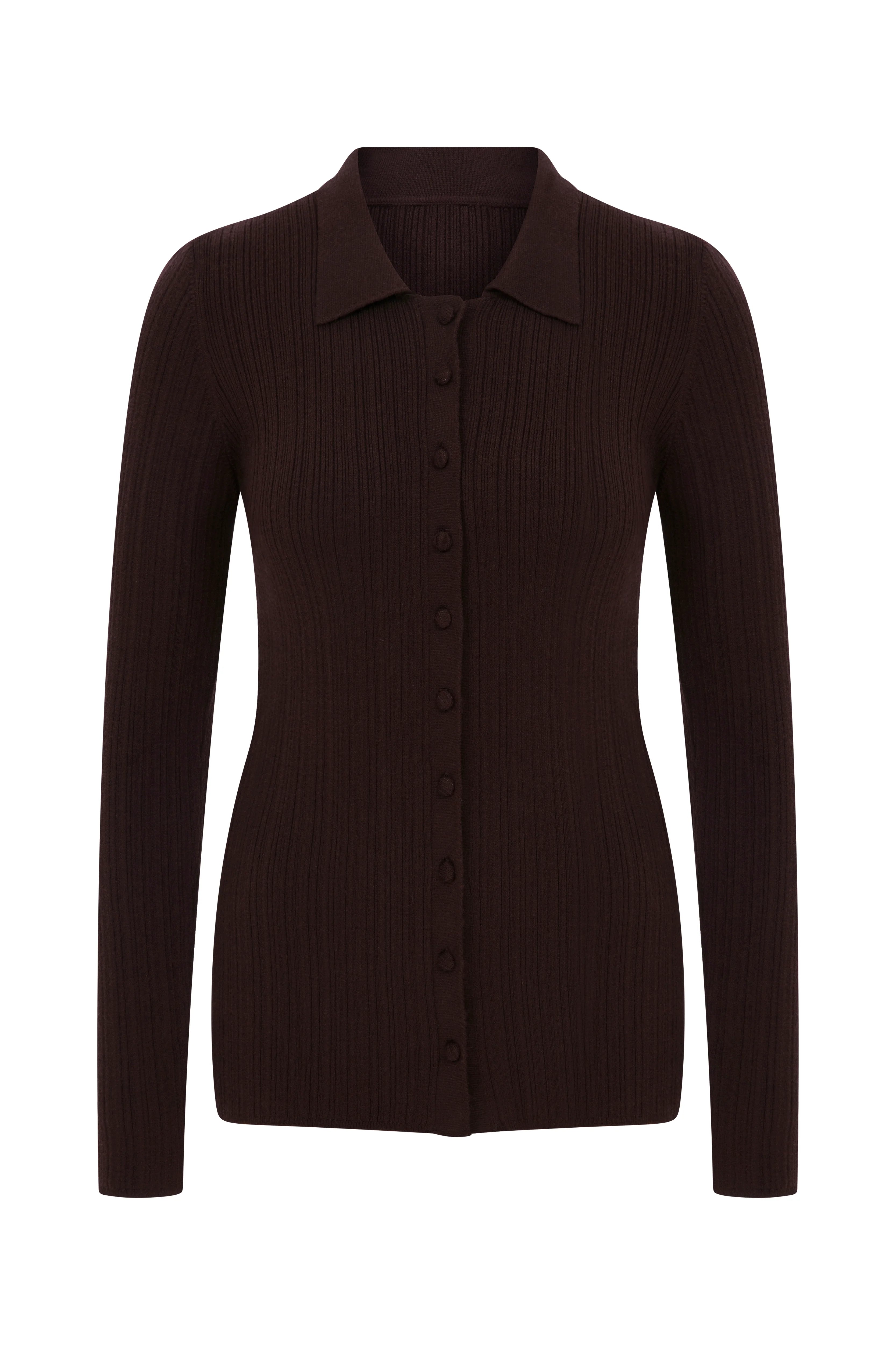 RHEA Knitted Collared Cardigan