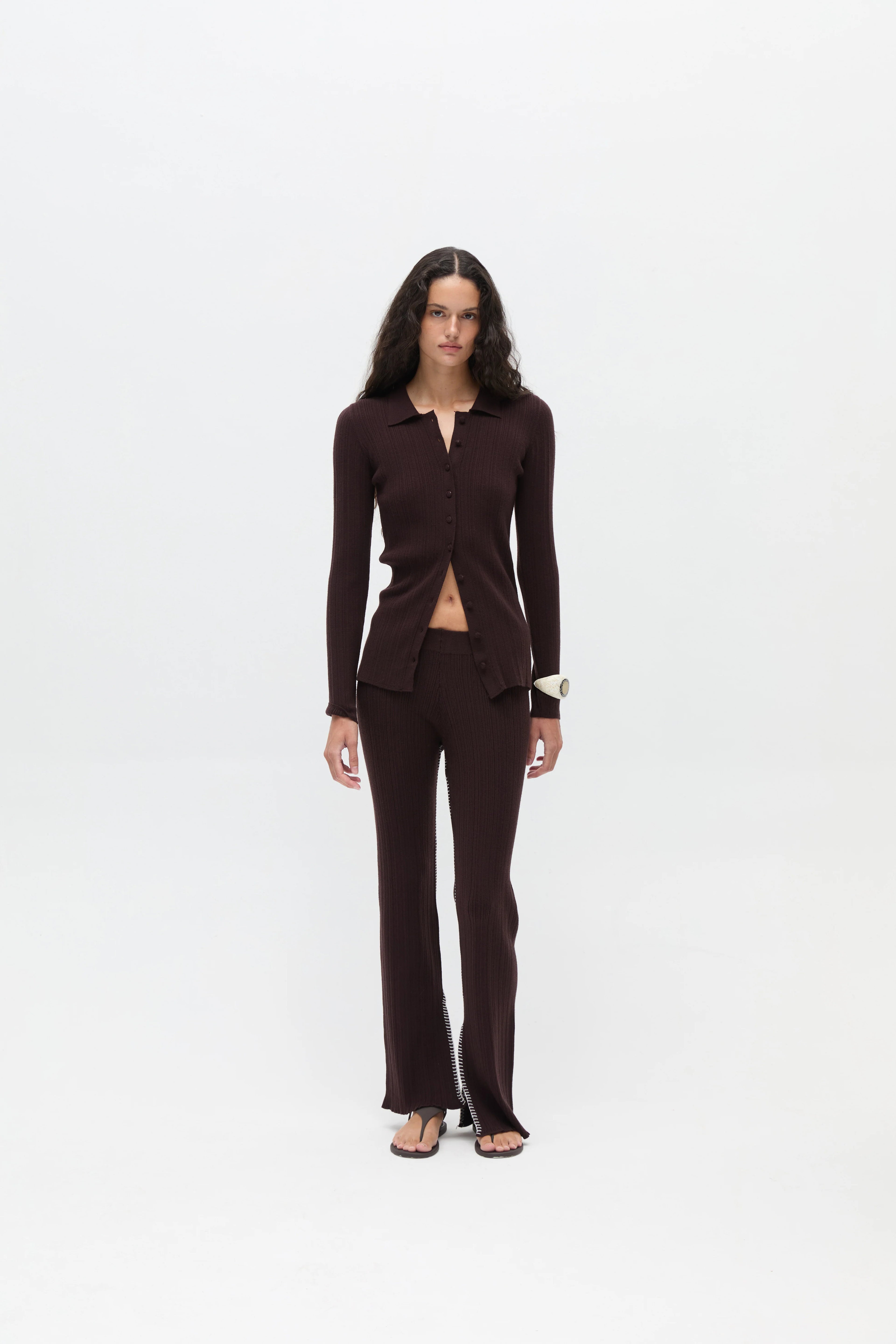 RHEA Knitted Collared Cardigan