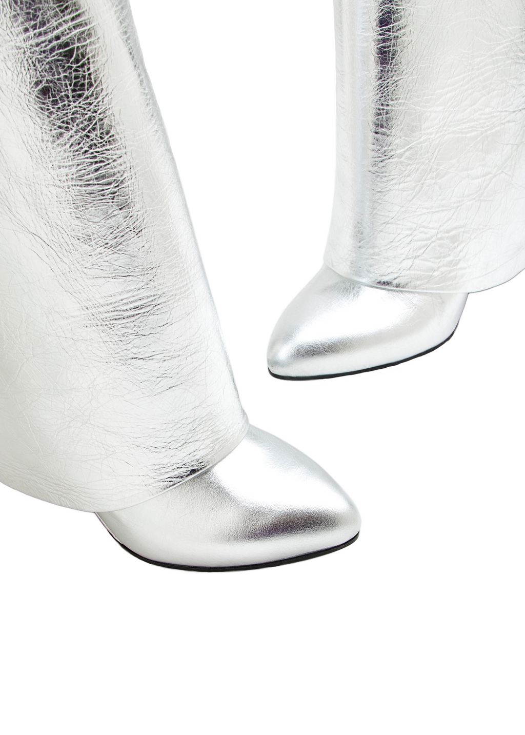 SHARK LOCK BOOTS SILVERY LEATHER