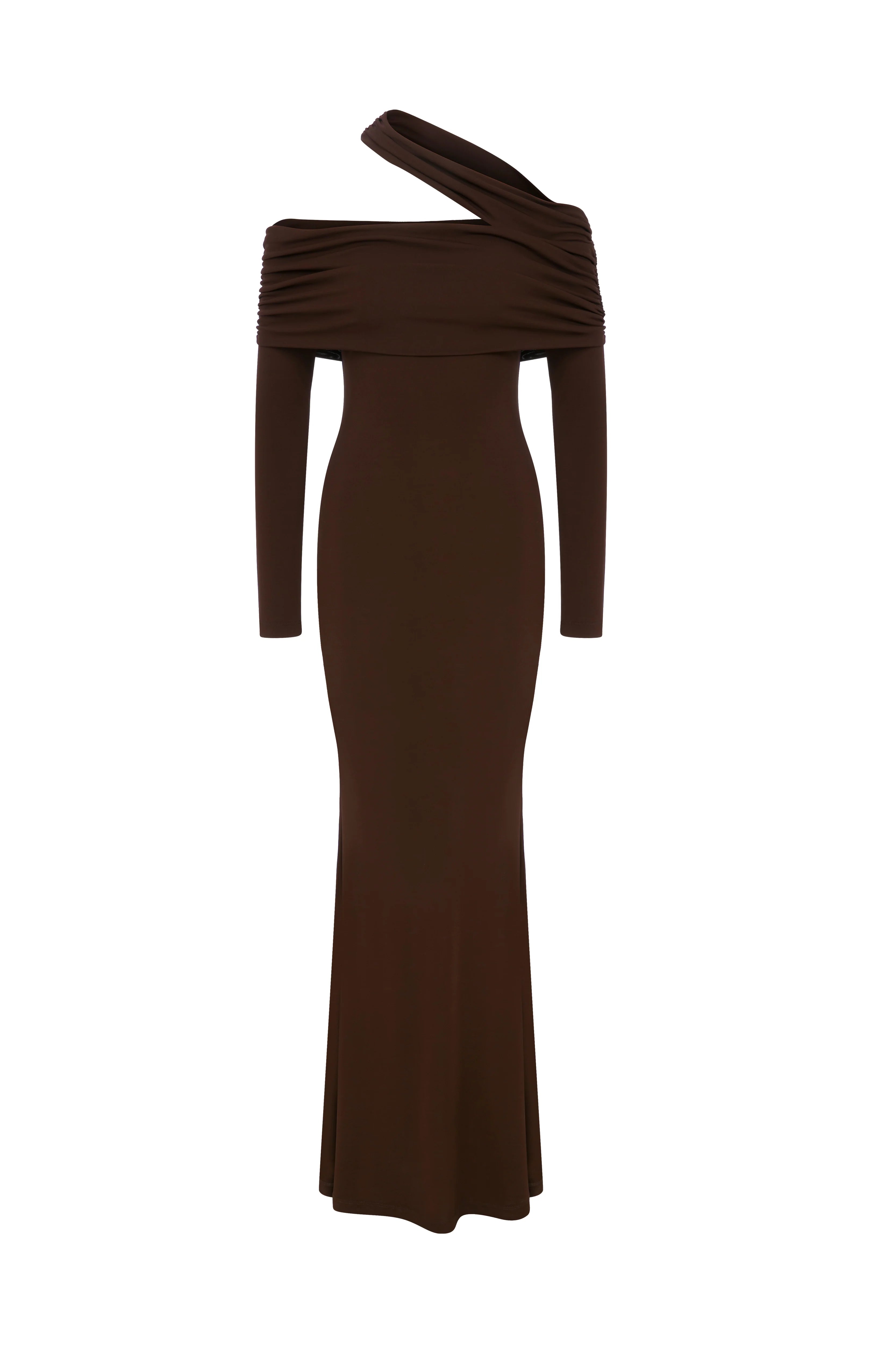 SIA Off The Shoulder Long Sleeved  Maxi Dress With Neck Details