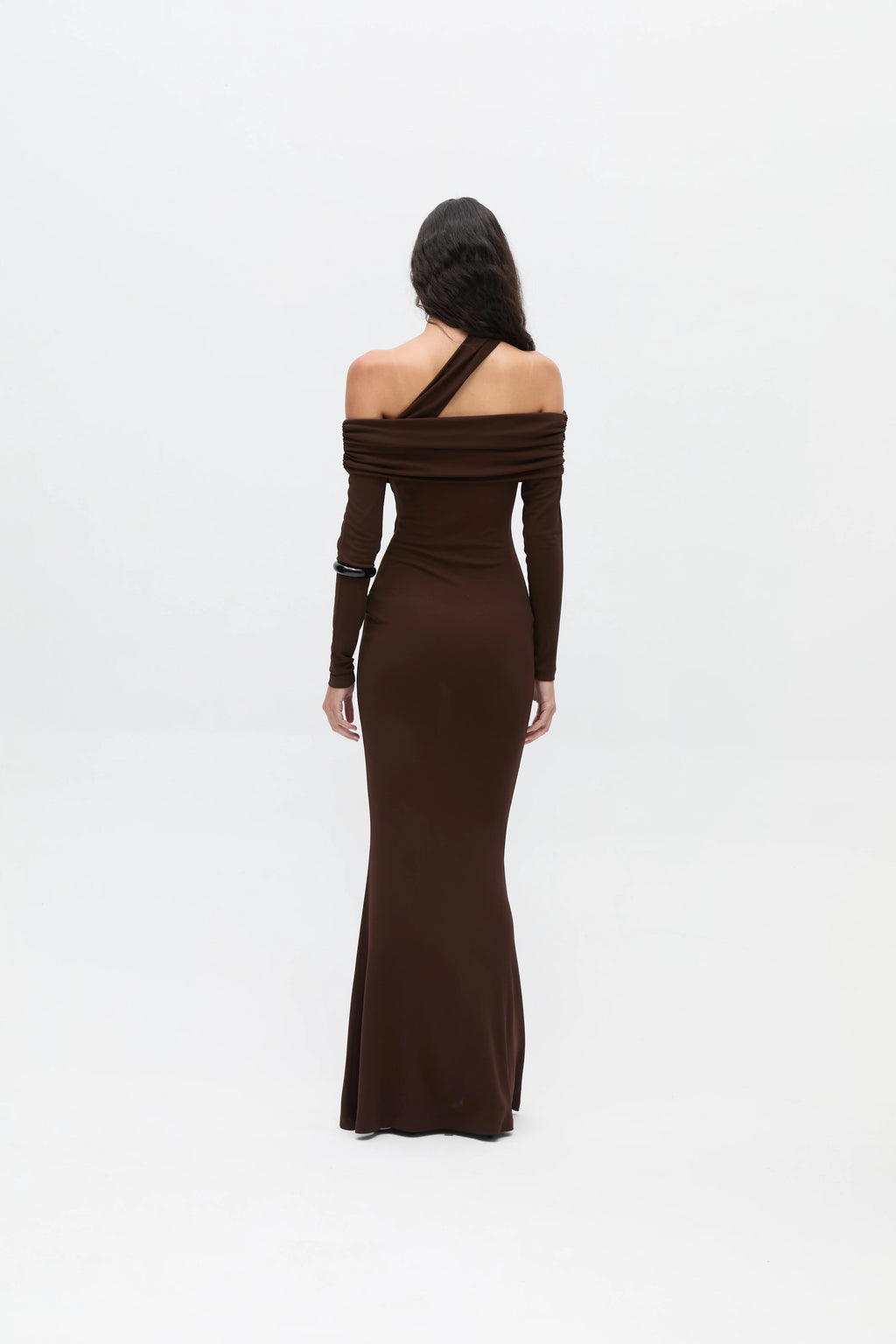 SIA Off The Shoulder Long Sleeved  Maxi Dress With Neck Details