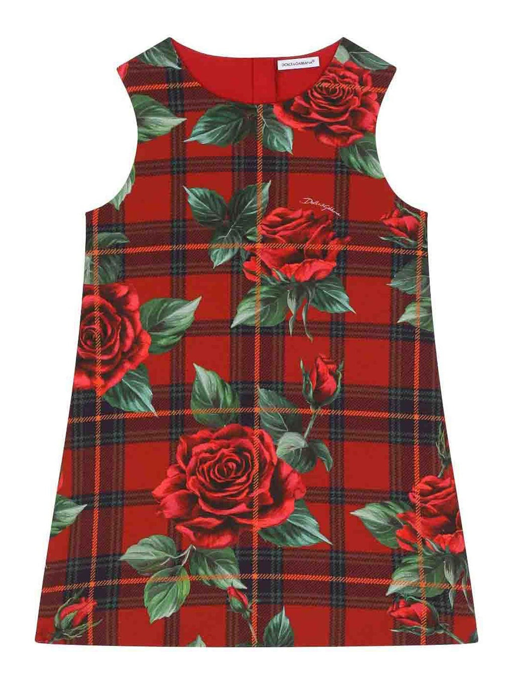 SLEEVELESS DRESS TARTAN ROSE DOLCE & GABBANA