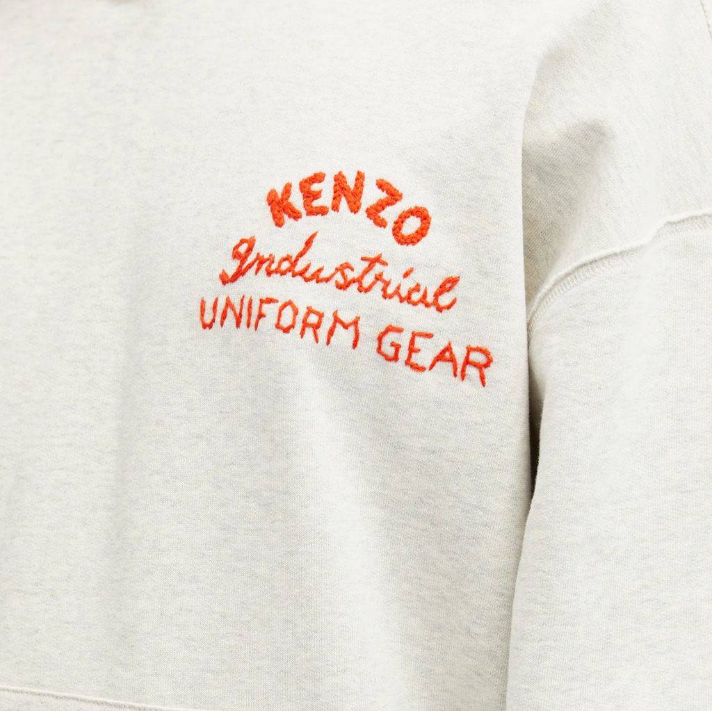 HOODIE GREY LOGO RED