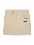 SKIRT BEIGE LOGO APPLIQUE CORDUROY GIRL