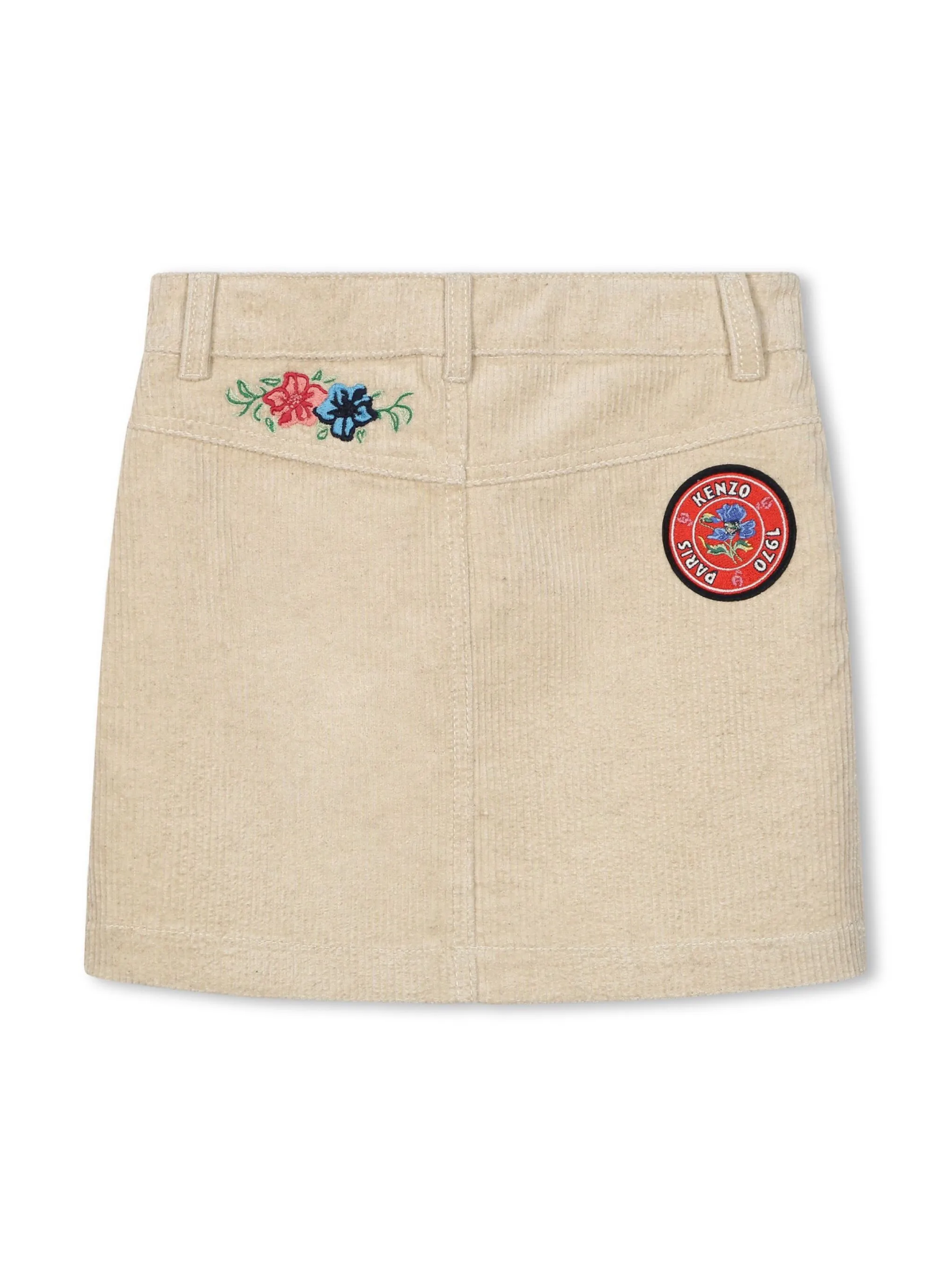 SKIRT BEIGE LOGO APPLIQUE CORDUROY GIRL