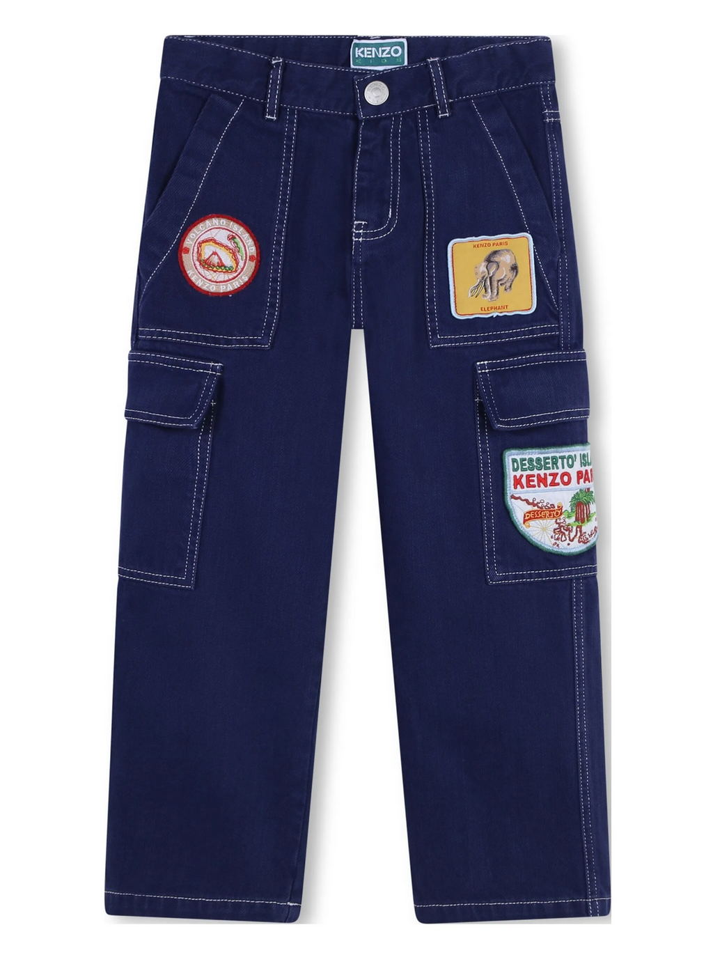 CARGO JEAN BLUE WITH PATCH KENZO
