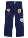 CARGO JEAN BLUE WITH PATCH KENZO