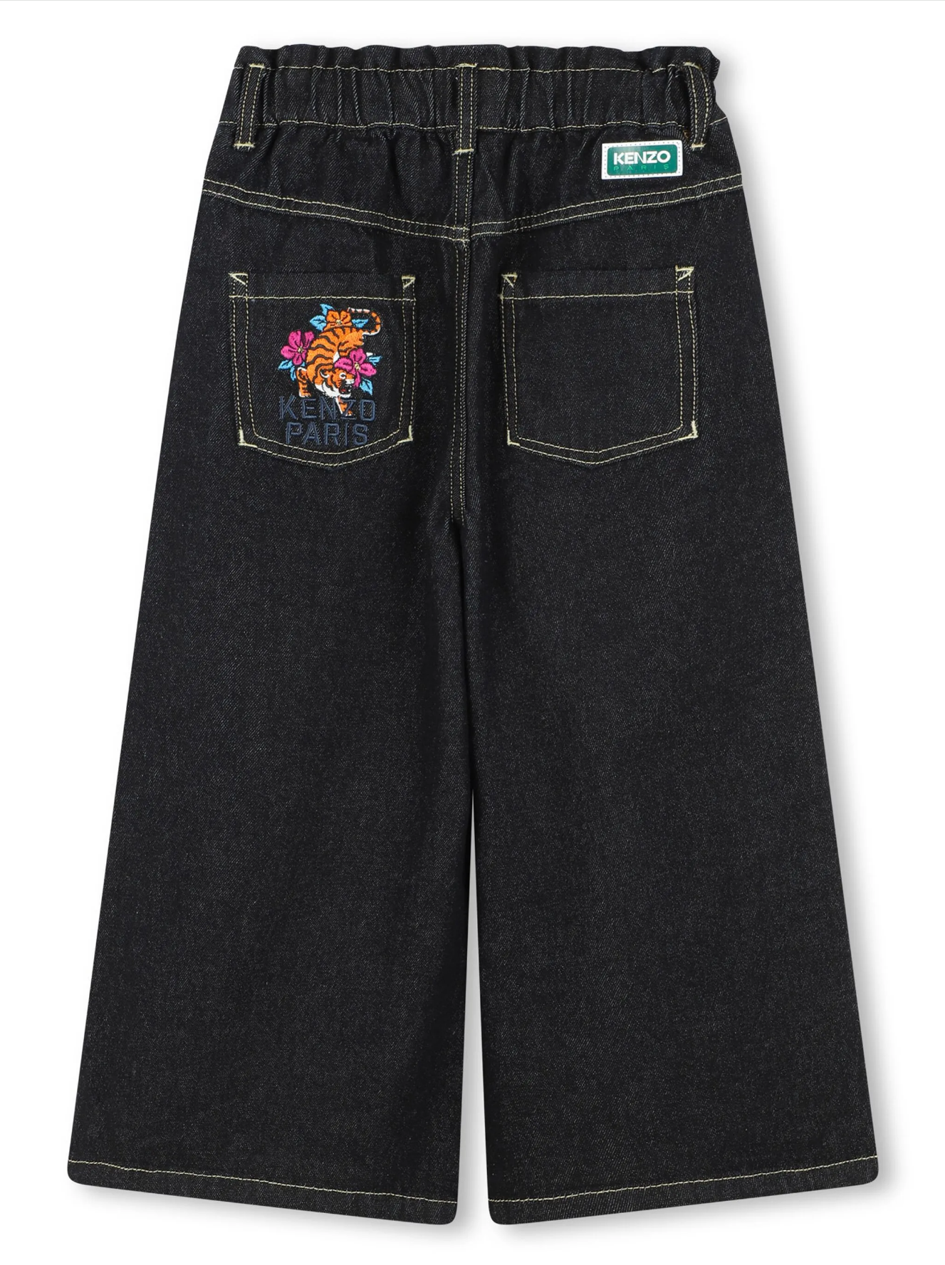 JEAN TEEN BLACK DENIM PRINT TIGER KENZO