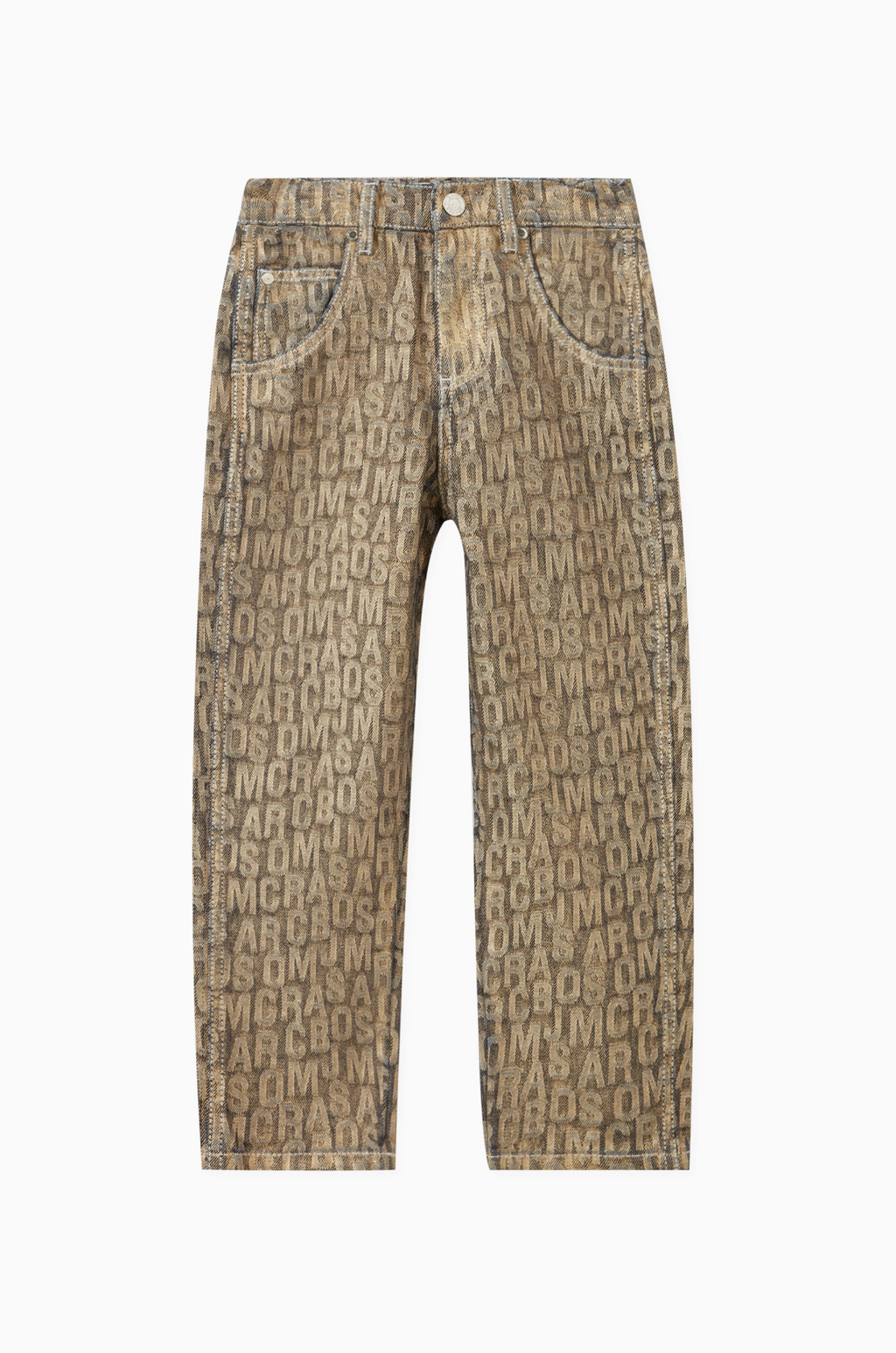 PANTS GOLD ALL OVER LOGO DISTRESSED