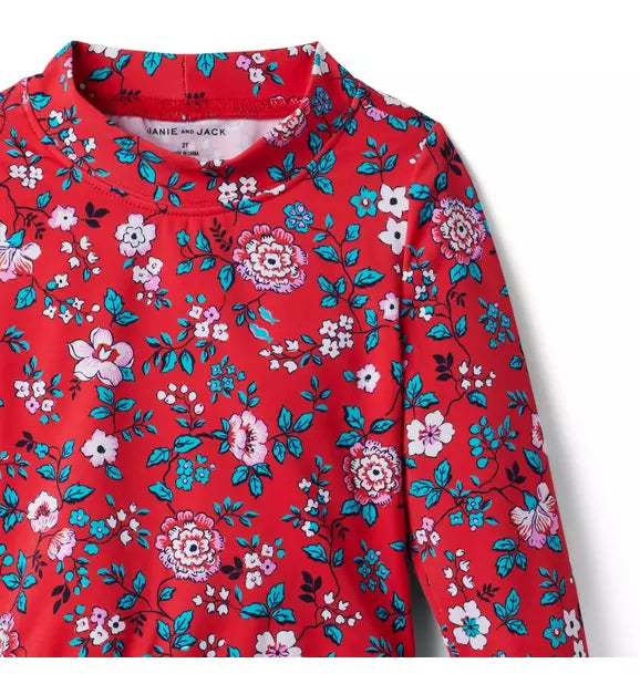 SET SWIM RED FLORAL