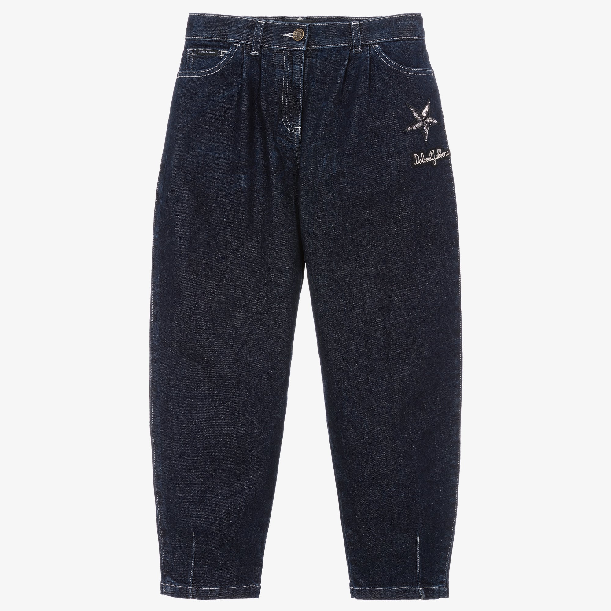 JEAN DARK BLUE MOM JEANS GIRL