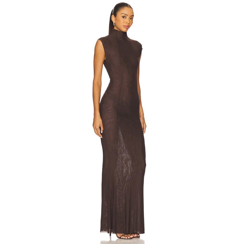 DRESS BROWN LAISSA MESH