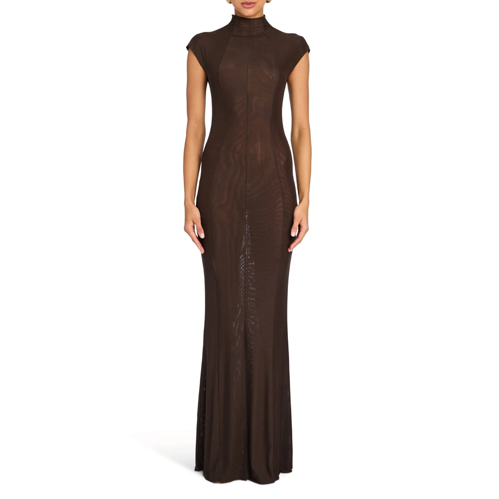 DRESS BROWN LAISSA MESH