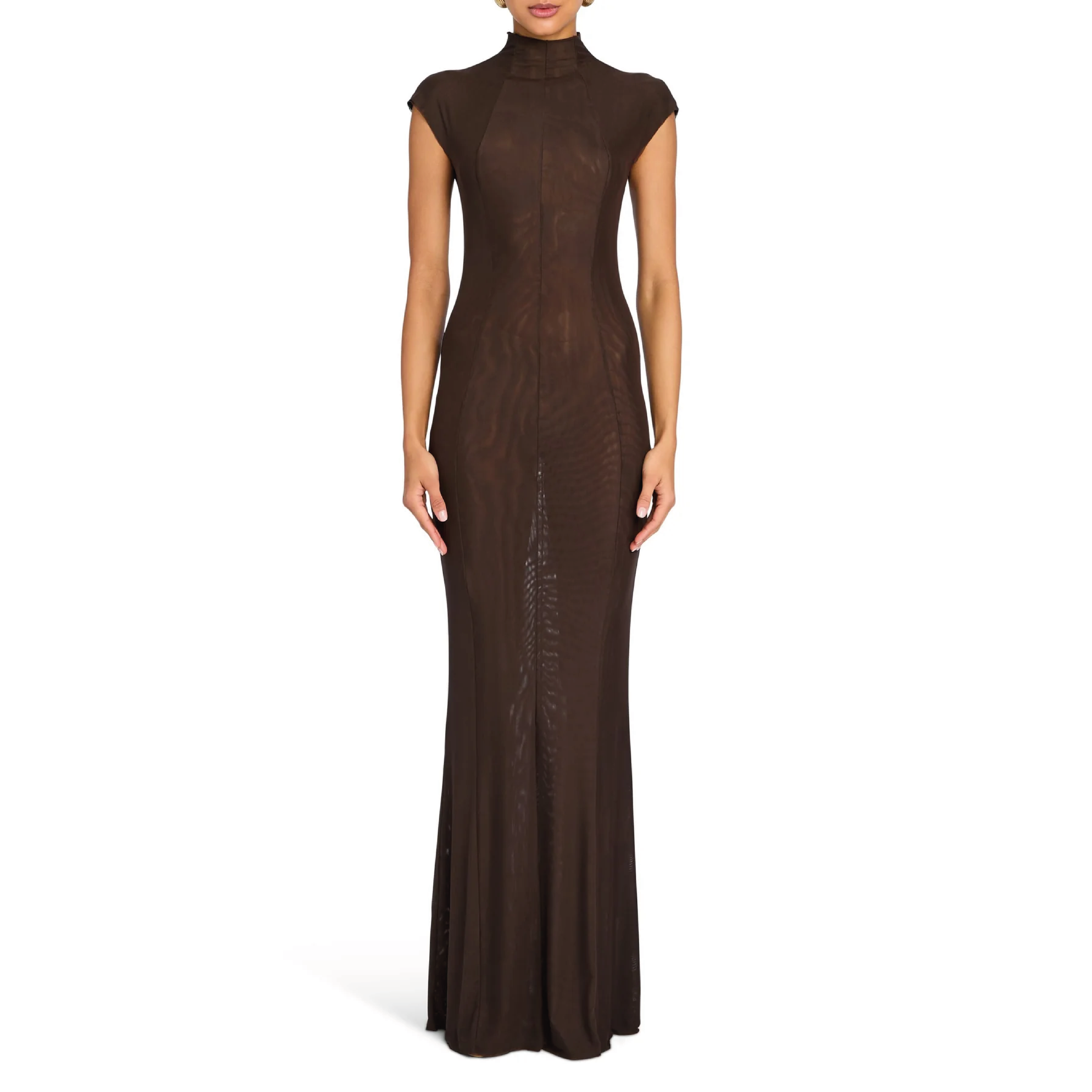 DRESS BROWN LAISSA MESH