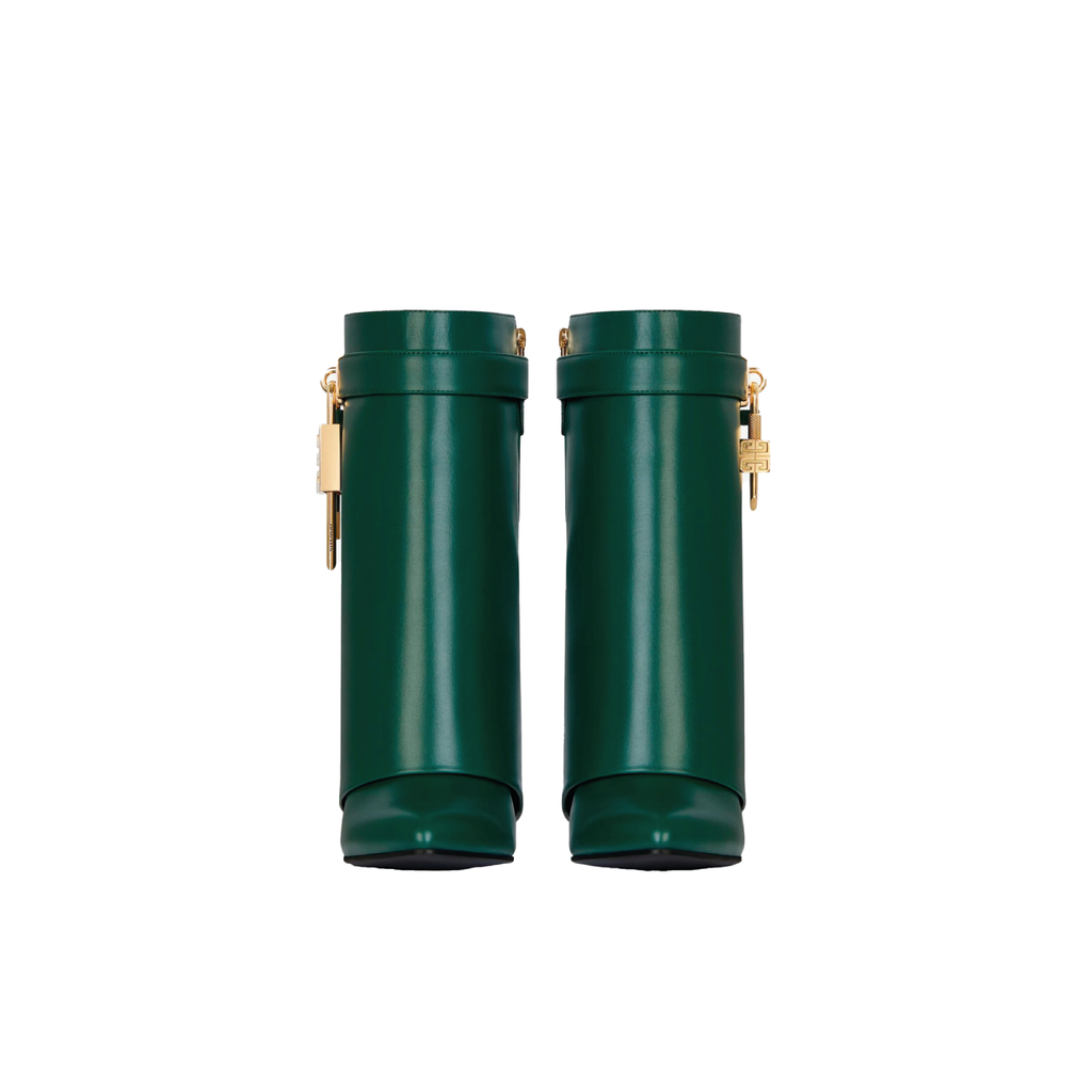 SHARK ANKLE BOOTS EMERALD GREEN LEATHER