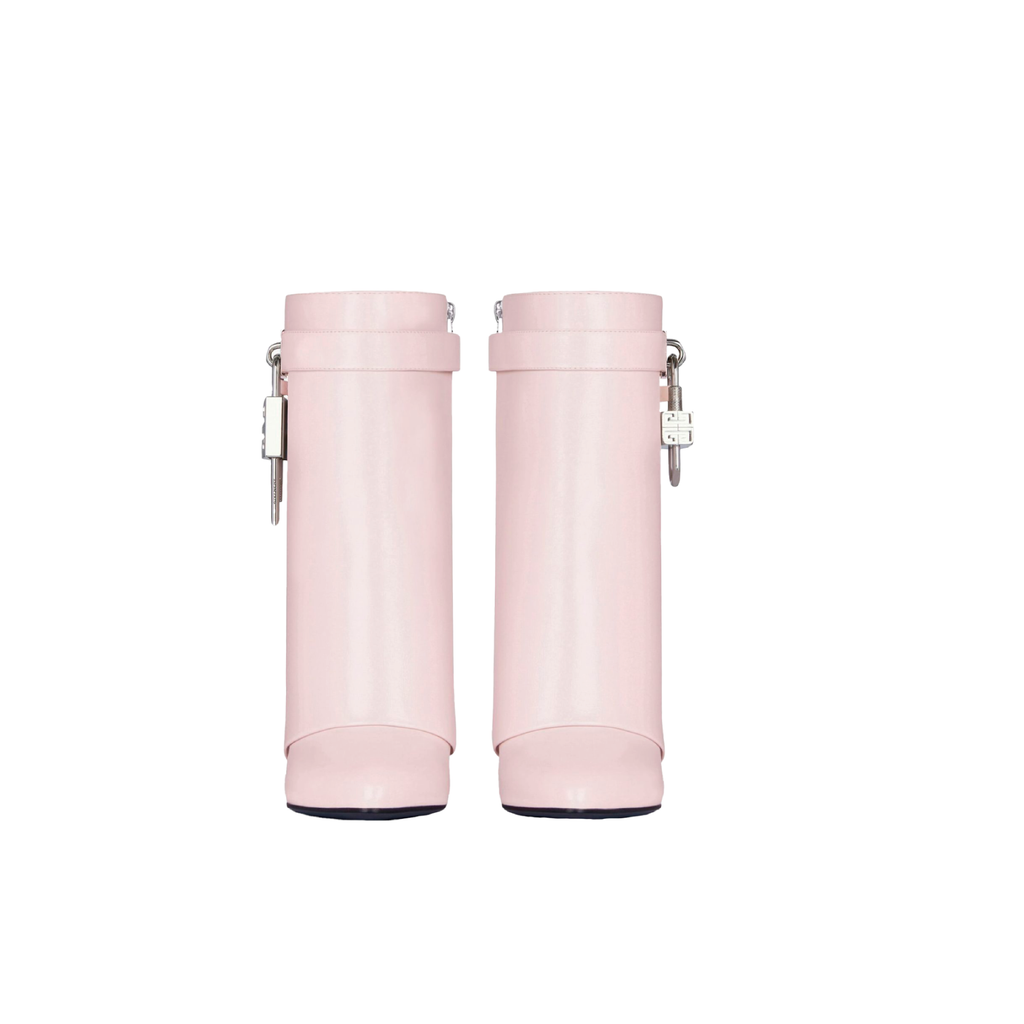 SHARK ANKLE BOOTS LIGHT PINK LEATHER