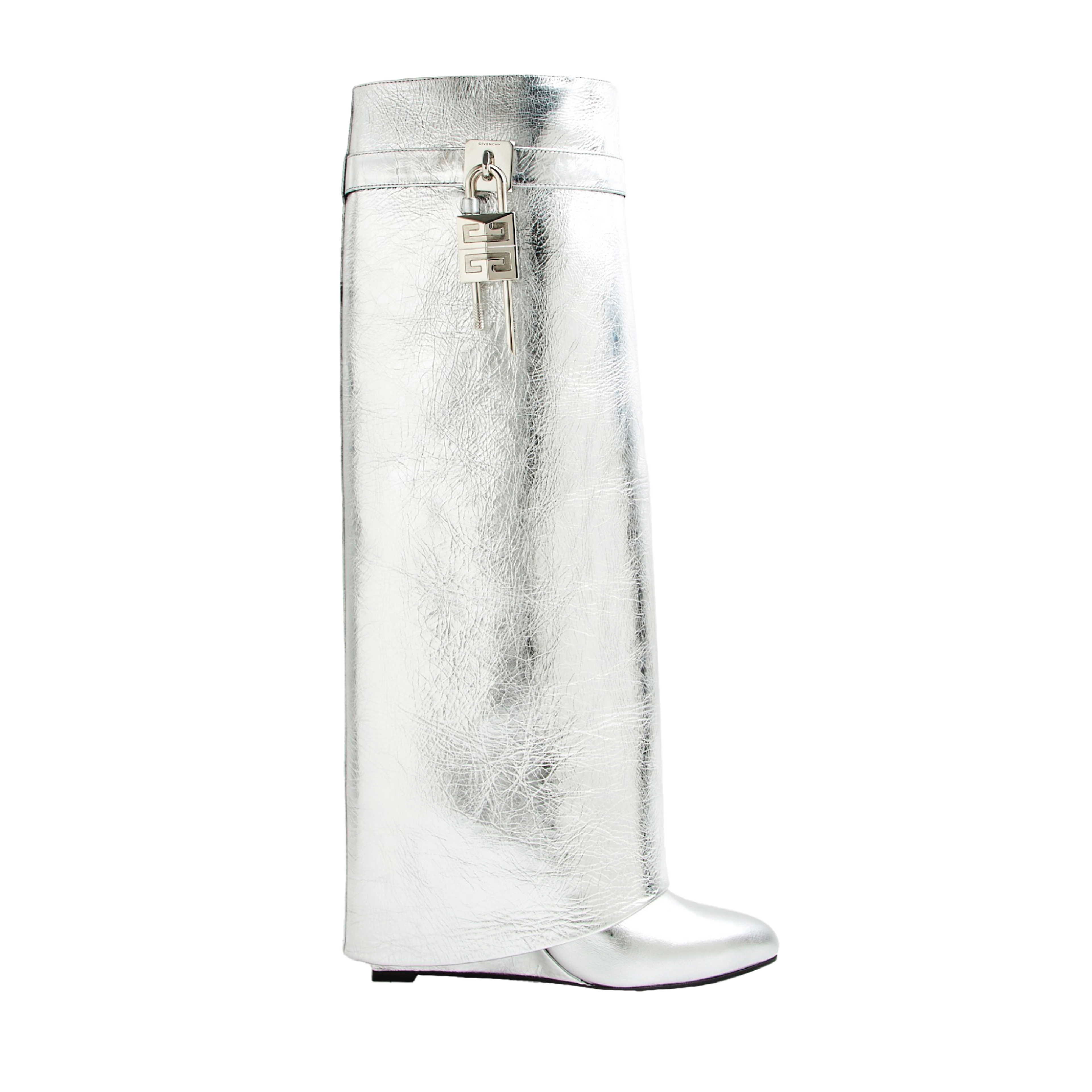 SHARK LOCK BOOTS SILVERY LEATHER