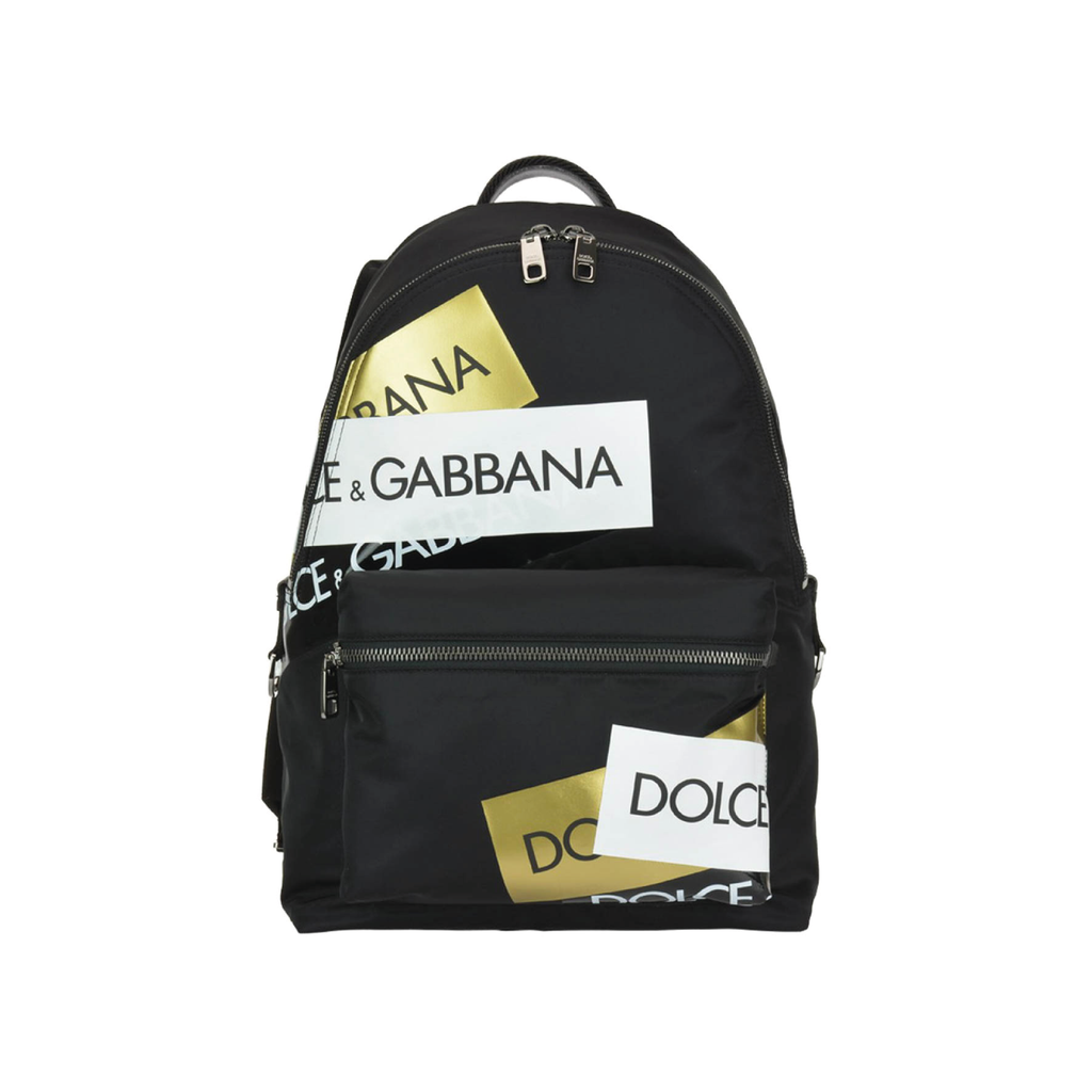 ZAINO NYLON-LOGO BLACK-MULTICOLOR BAG