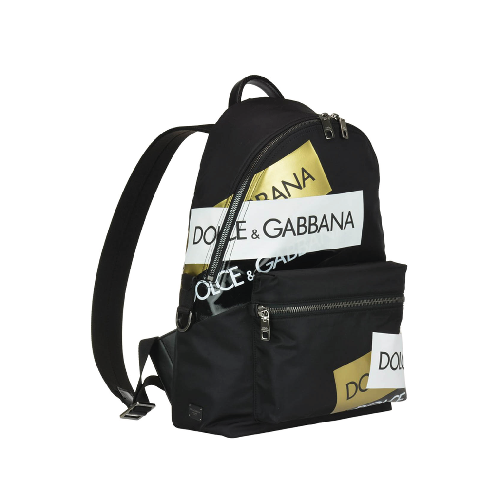 ZAINO NYLON-LOGO BLACK-MULTICOLOR BAG