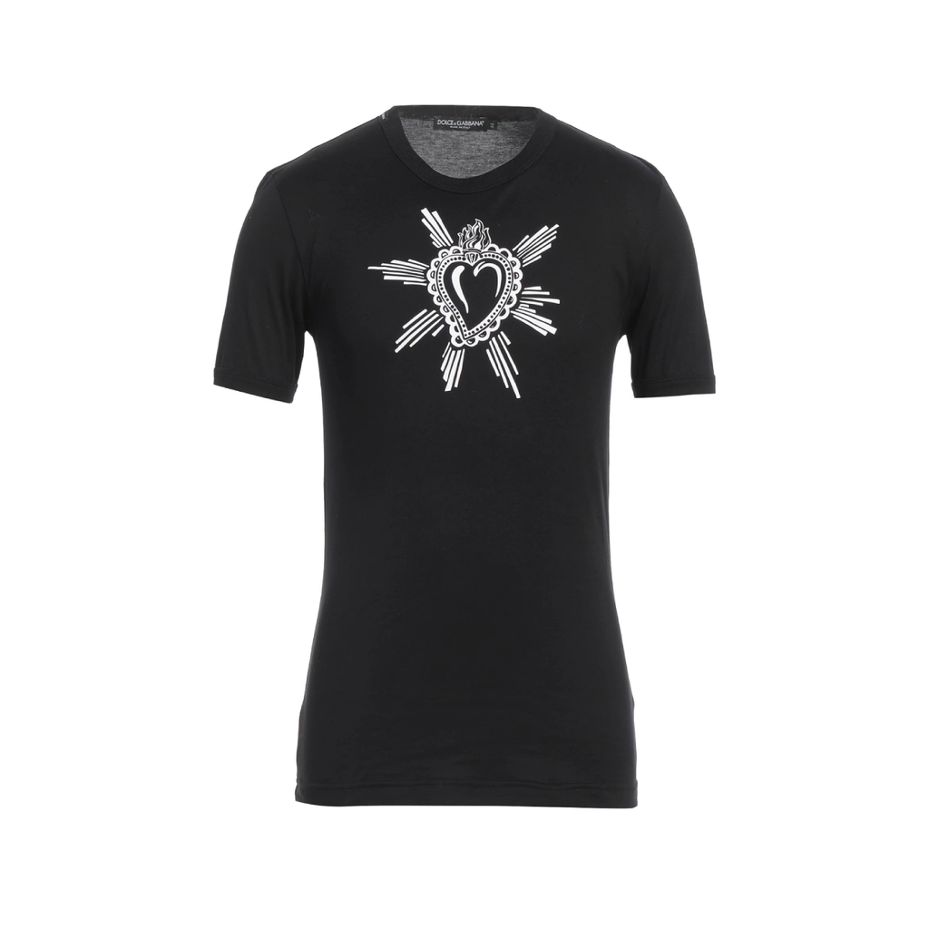 T-SHIRT BLACK HEART WHITE
