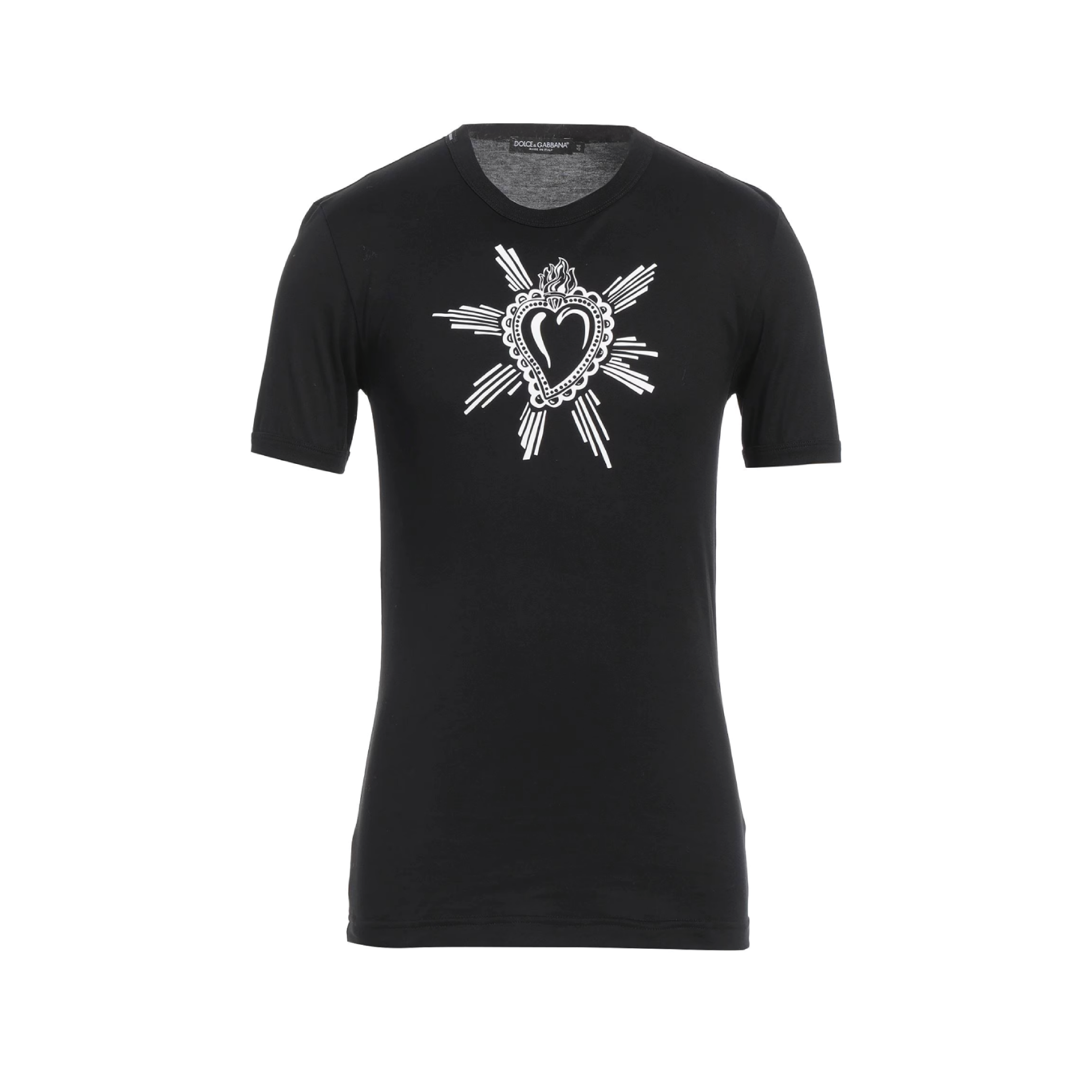 T-SHIRT BLACK HEART WHITE