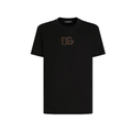 T-SHIRT BLACK LOGO DG GOLD AND SILVER