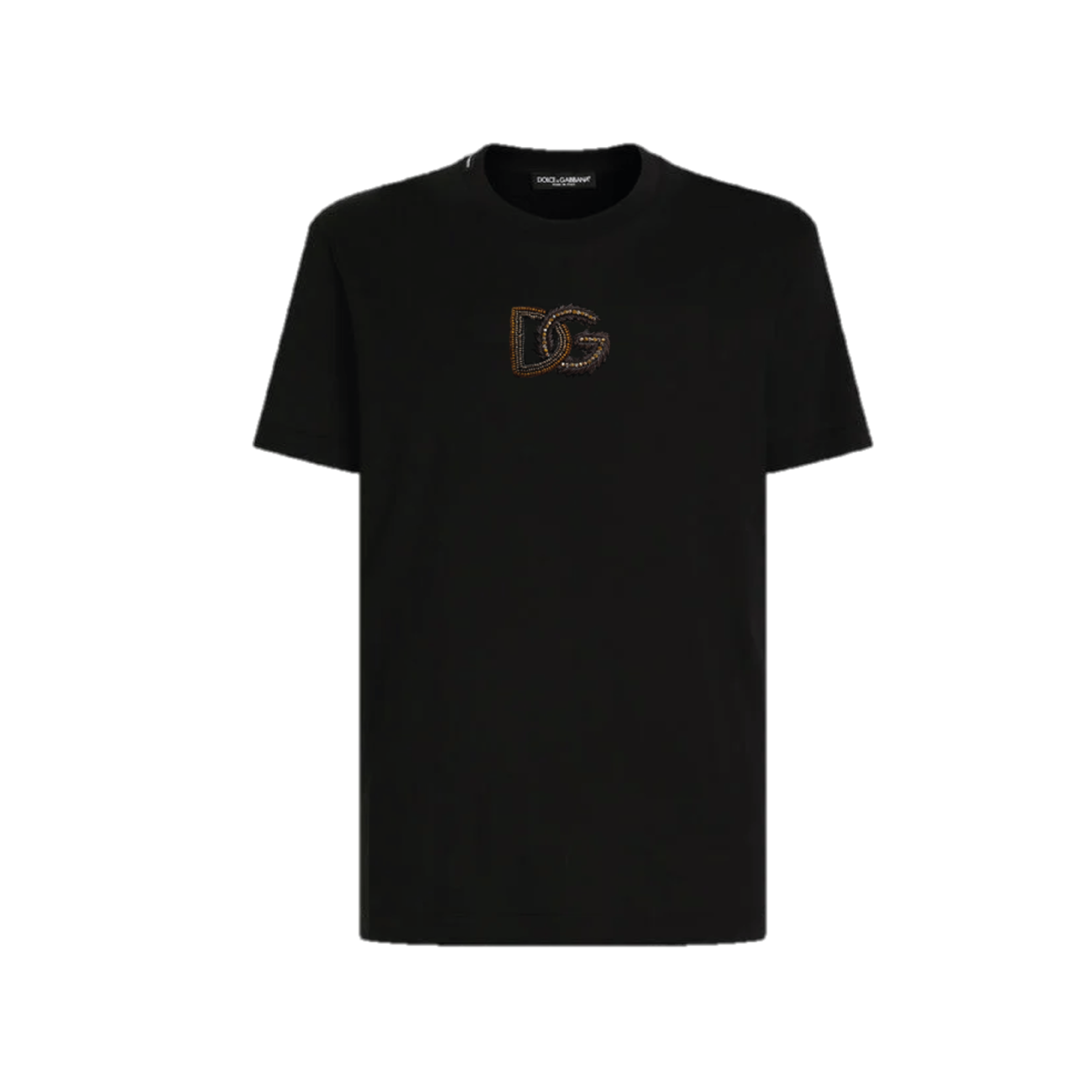 T-SHIRT BLACK LOGO DG GOLD AND SILVER