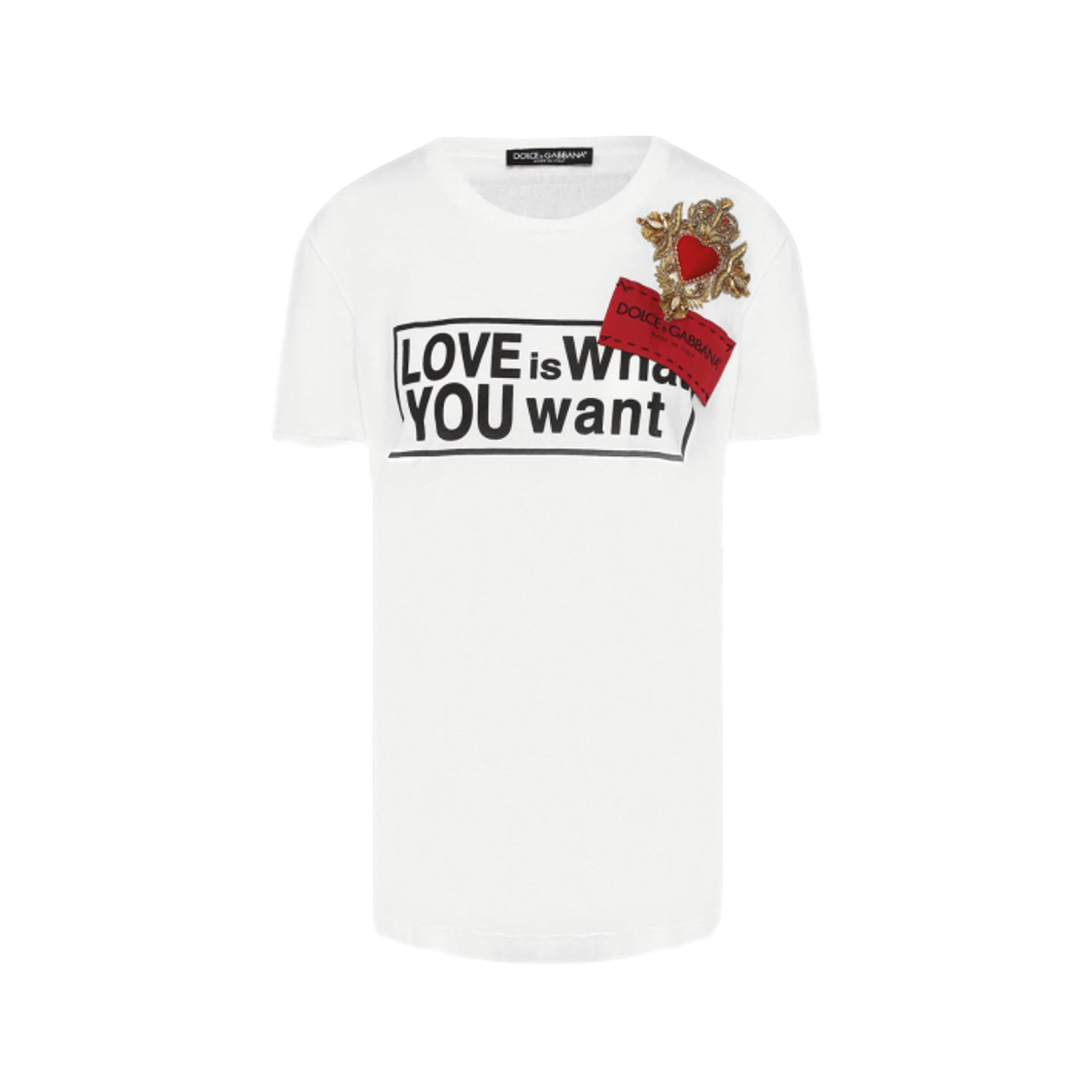 T-SHIRT OPTICAL WHITE & GOLD