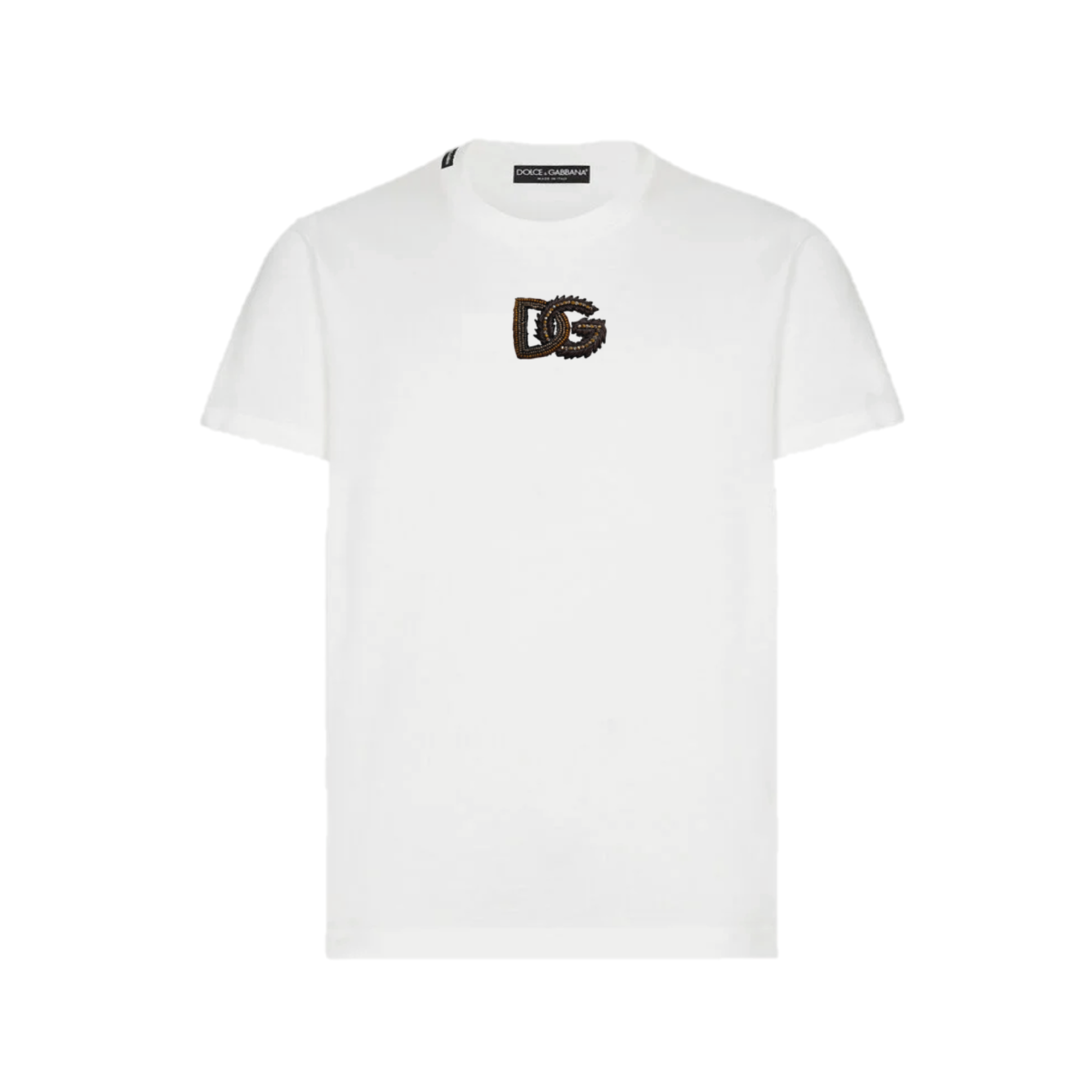 T-SHIRT WHITE LOGO DG GOLD AND SILVER
