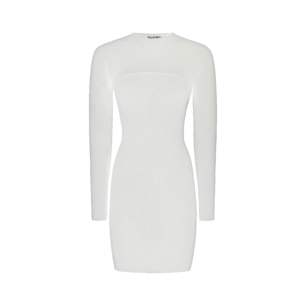 KNITWCAR DRESS KNITTED WHITE.
