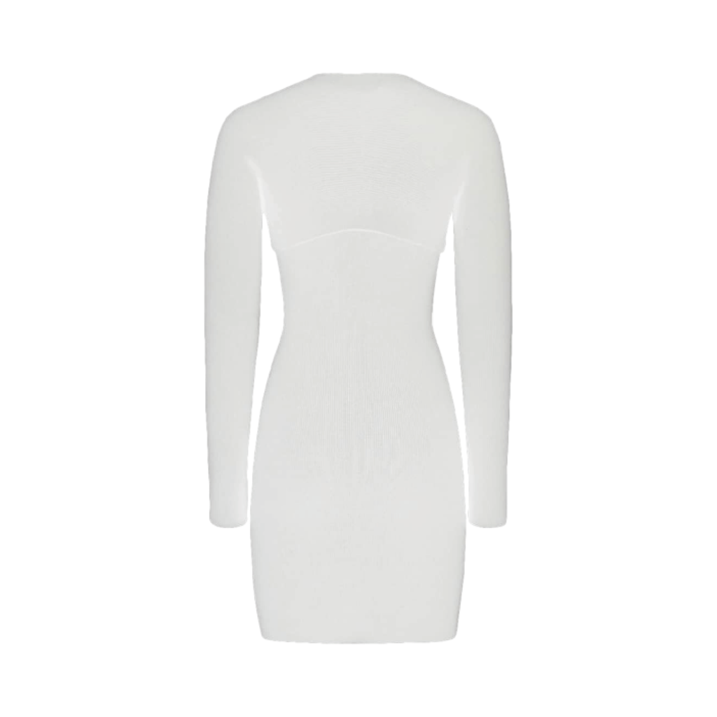 KNITWCAR DRESS KNITTED WHITE.