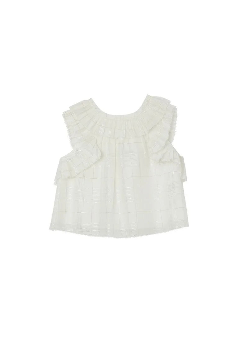 CAMISA WHITE DETAIL METALIC  GIRL